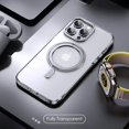thumbnail image 1 of Magnetic 360°Rotation Stand Phone Case For iphone 11 12 13 14 15 Pro Max 15Plus With Ring Holder Frosted Transparent Cover Funda Fully transparent For iphone 15 Pro, 1 of 6