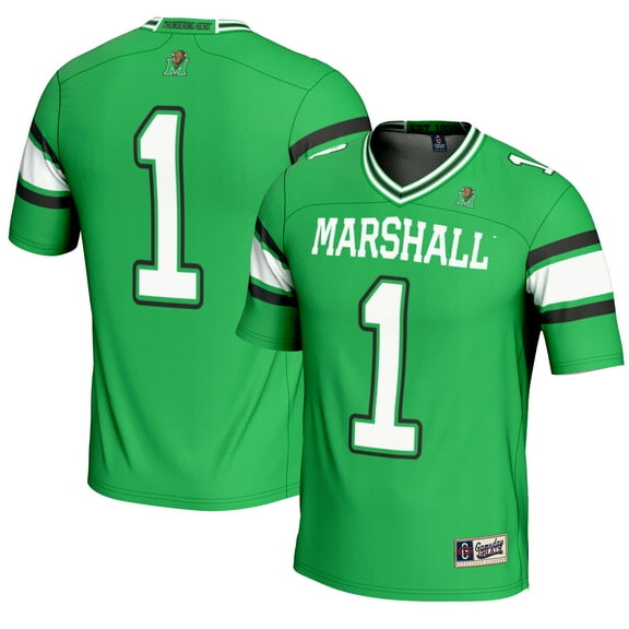 Men's GameDay Greats #1 Kelly Green Marshall Thundering Herd Endzone Football Jersey