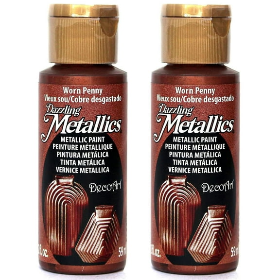 [2-PACK] - Decoart Dazzling Metallics Acrylic Paint 2oz - Worn Penny