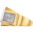 thumbnail image 2 of 14K Yellow & Rhodium With Cz Emerald-Cut Blue Mens Ring (Size 10) Made In United States y13807, 2 of 5