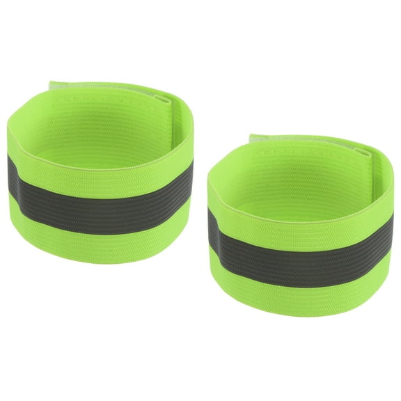 Uxcell Reflective Bands for Arm Wrist Ankle Leg 11x1.5 Inch Strip Wide for Cycling Running Walking Green 2 Pack