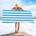 thumbnail image 2 of Apuakthei Toalla de playa de microfibra a rayas de secado rápido, suave, súper absorbente, toalla de playa de arena, 59,1 x 29,5 pulgadas, azul, 2 of 8