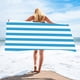 thumbnail image 2 of Toalla de playa de microfibra de rayas azules de secado rápido, súper absorbente, sin arena, 59,1 x 29,5 pulgadas, 2 of 8