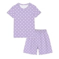 thumbnail image 5 of Auroural Big Girls Clothes 2 Piece Sets for Girls Kids Girls Fashion Cute Print Loose Short Sleeve Top Shorts Set Homewear Set, 5 of 8