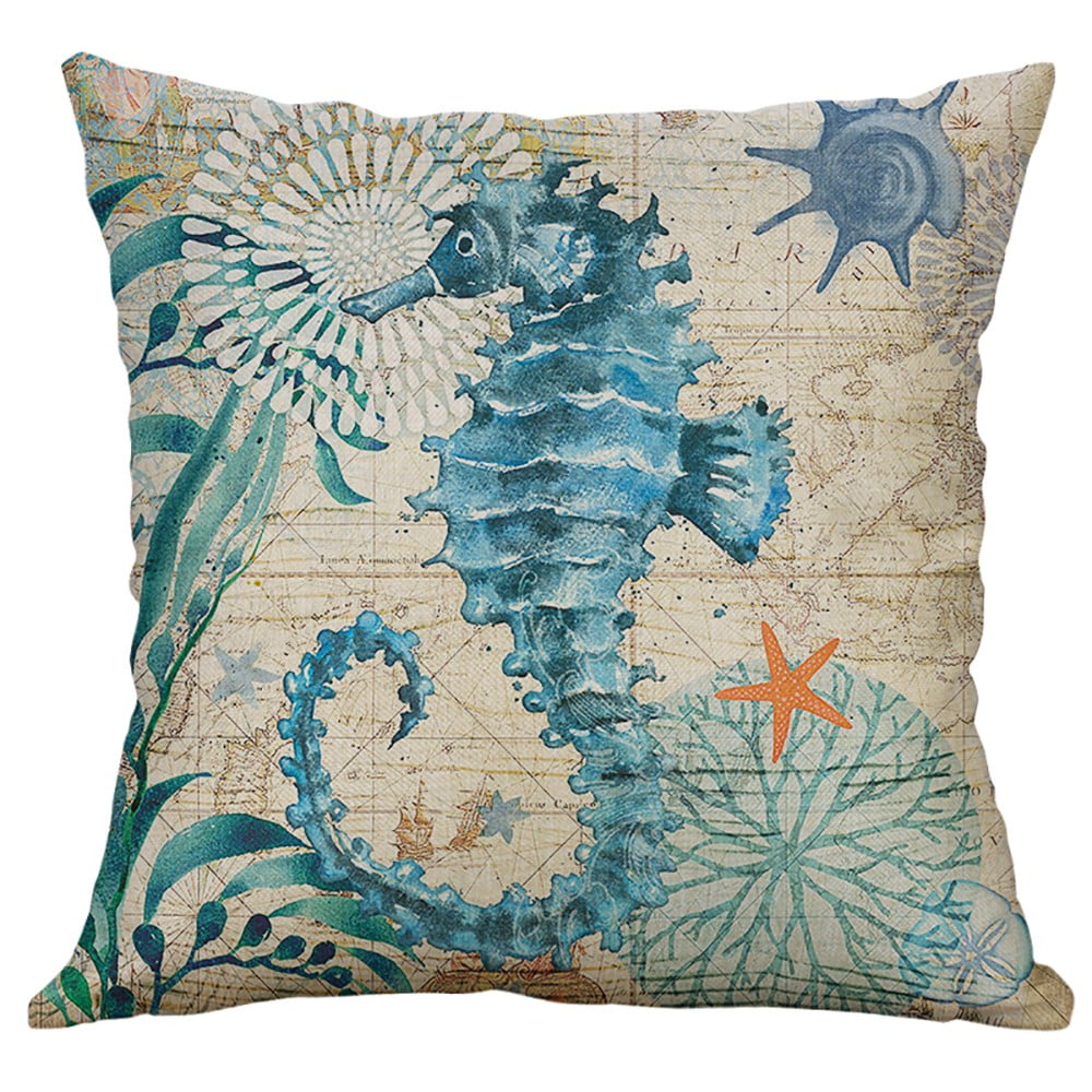 Seahorse Gifts Seahorse Colorful Ocean Animals Marine Life Gifts Throw Pillow Multicolor 16x16 