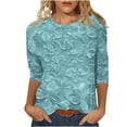 thumbnail image 2 of Elbow Sleeve Top,Sriper Dressy Summer Tops 2025,Fashion Casual Solid,Cute Clothes Over 60,Beach Vacation Blouses,Ropa Para Mujer,4Th of July Shirts Gift Green M, 2 of 7