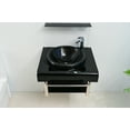 thumbnail image 5 of Lorixon 24" Modern Bathroom Vanity Set, Black Tempered Glass Top, Mirror, Shelves, 5 of 6