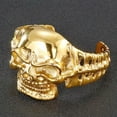thumbnail image 4 of Punk Rock 316L Stainless Steel Skull Biker Bracelet Bangle Cuff Cool Men Boy, 4 of 9