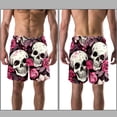 thumbnail image 3 of luoweisi Men's Beach Shorts Quick Dry Swim Trunks with Mesh Lining Couple Skulls XL, 3 of 5
