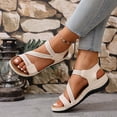thumbnail image 2 of IWRICH Orthopedic Wedge Sandals for Women Dressy Summer Comfortable Walking Wide Width Sandals Arch Support Ankle Strap Sport Open Toe Platform Footwear White 9.5, 2 of 9