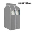 thumbnail image 3 of Hanging Garment Bag Garment Bag Organizer Storage with Clear Pvc Windows Garment Rack Cover DustproofGray 60*48*100, 3 of 5