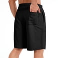 thumbnail image 3 of Nestiefly Men's Cotton Shorts Casual Elastic Waist Drawstring Lightweight Workout Lounge Beach Jersey Sweat Shorts Black L, 3 of 4