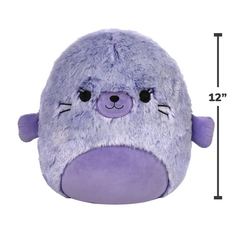 Squishmallows 12" Purple Seal Fuzzamallow - Ellen, The Stuffed Animal Plush Toy