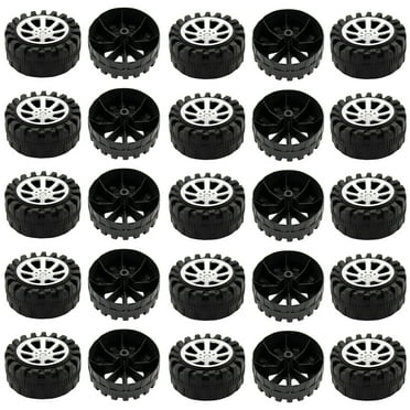 25pcs Plastic Toy Car Wheels Small Wheel Supplies for Model Making