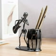 thumbnail image 4 of MyGift Decorative Gun Metal Gray Office Desktop Organizer, Guitar Rocker Design, 4 of 6