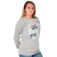 thumbnail image 4 of Love Faith Hope Christian Belief Women's Long Sleeve T Shirt Brisco Brands S, 4 of 6