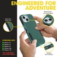 thumbnail image 3 of OtterBox Commuter Series Case - iPhone 17e, iPhone 16e, iPhone 15, iPhone 14, iPhone 13 - MagSafe Edition - Thin & Tough, Pocket-Friendly, with Port Protection - Green & Black, 3 of 8