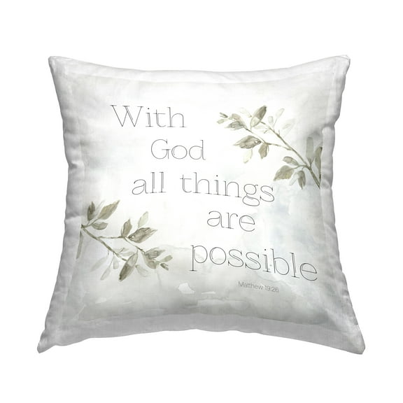 Stupell Industries With God All Things Sentiment Decorative Printed Throw Pillow Design by Carol Robinson.
