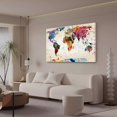 thumbnail image 3 of Póster de lienzo con mapa del mundo en acuarela, decoración de dormitorio, paisaje deportivo, decoración de oficina, regalo, estilo marco, 16 x 24 pulgadas (40 x 60 cm), 3 of 8