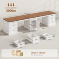 thumbnail image 2 of 110.3" Long Two Person Desk with 7 Drawers and Storage Cabinet, Farmhouse Computer Desk for Home Office, 2 of 7