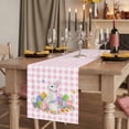 thumbnail image 2 of Table Runners 72 Inches Long Dress Scarves, Easter Farmhouse Kitchen Table Runner, Coffee Tablerunners, Spring Watercolor Bunny Eggs Butterflies Pink Plaid 14x72 Inch, 2 of 9