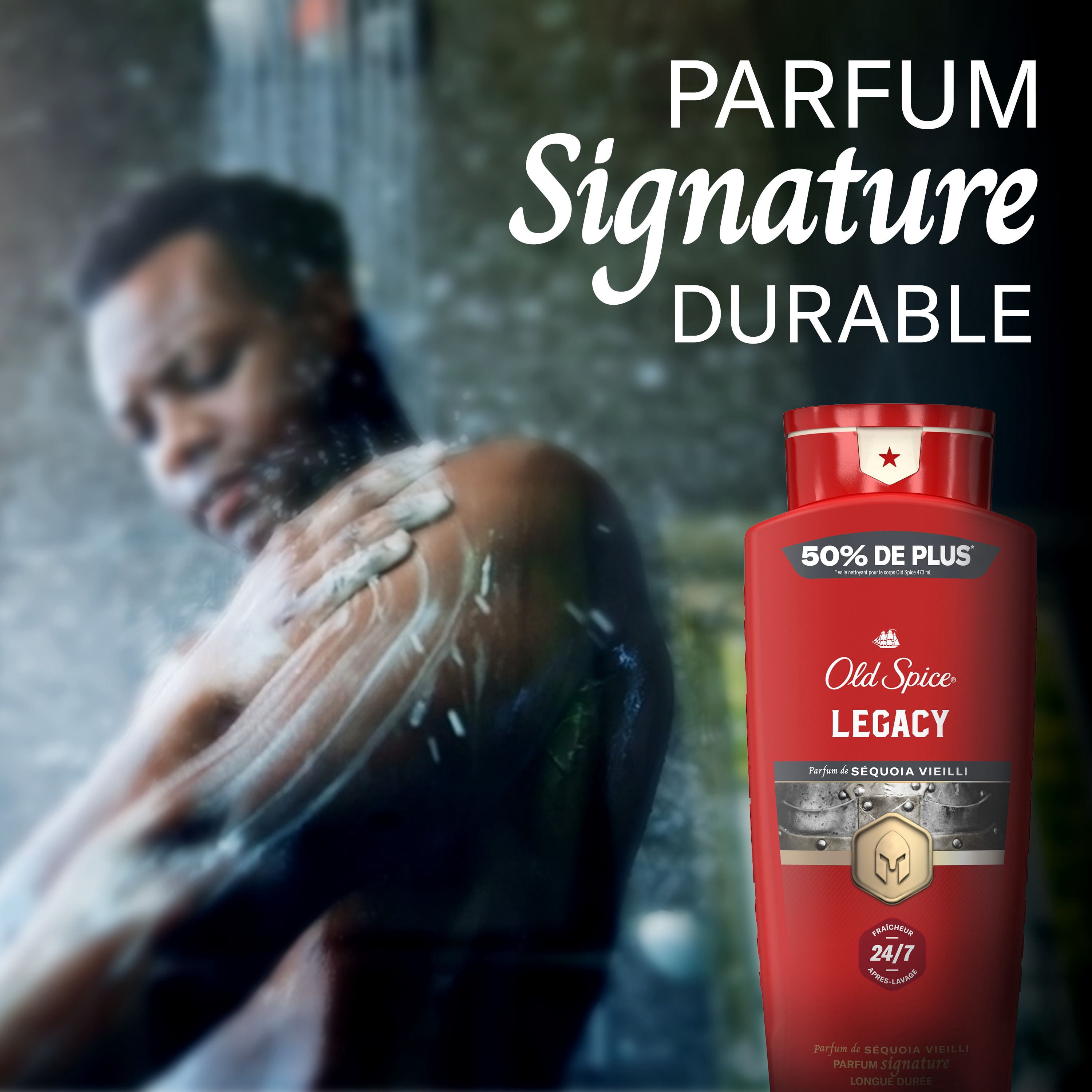 Old Spice Red Collection Body Wash for Men, Legacy Scent, Refreshing Clean, Moisturizing Formula, Long-Lasting Fragrance, 709ml