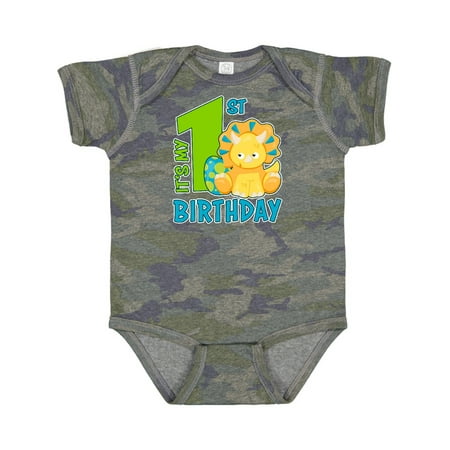 

Inktastic Its My 1st Birthday with Dinosaur Gift Baby Boy or Baby Girl Bodysuit