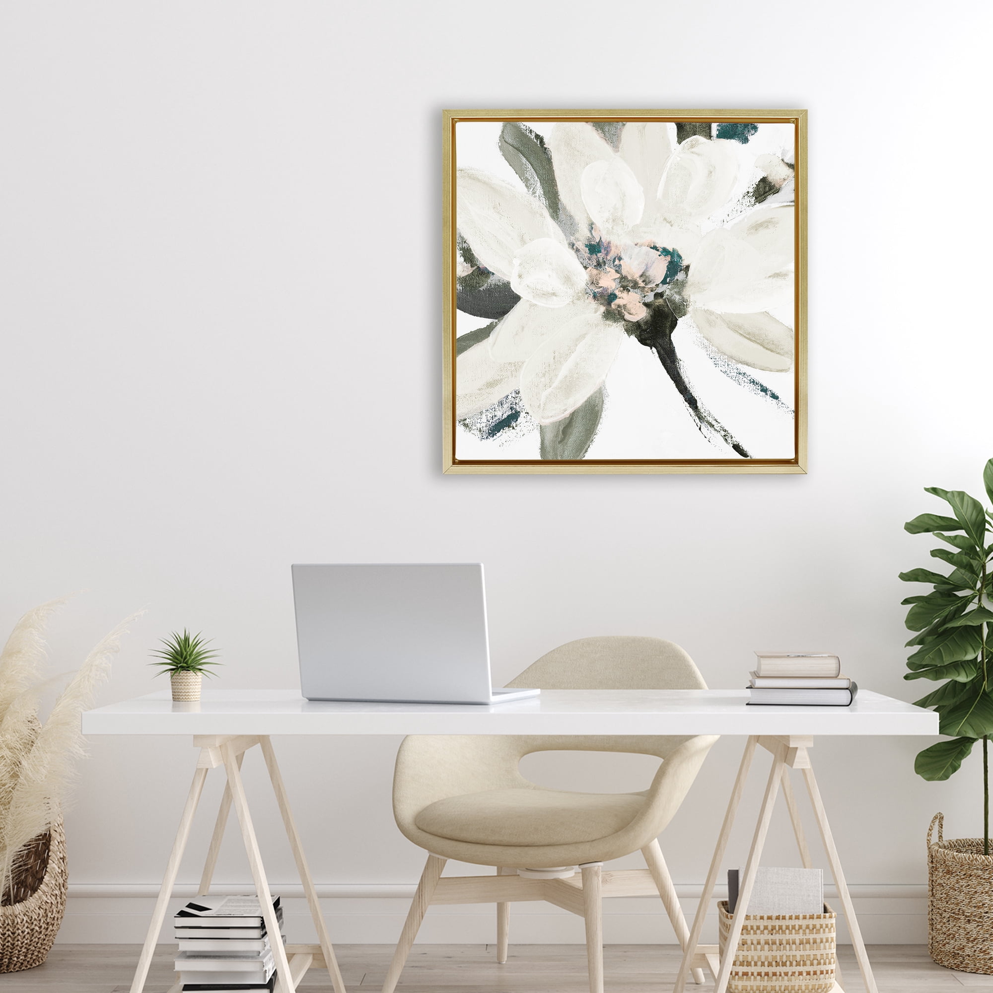 Stupell Industries Naturally Blooming Botanical Gold Framed Floater Canvas Wall Art, design by Lanie Loreth