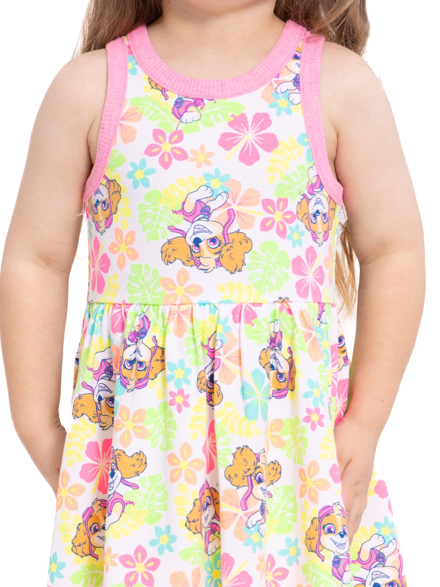 Paw Patrol Toddler Girls Allover Print Graphic Tank Dress, Sizes 12M-5T