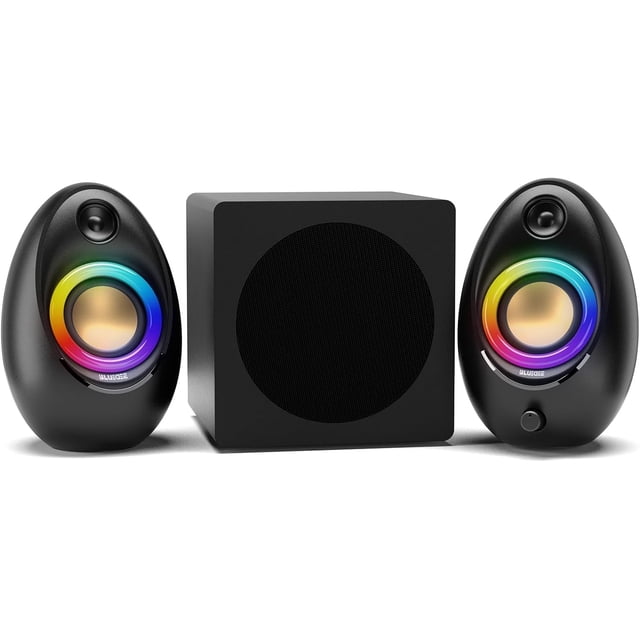 Bluedee Computer Speakers with Subwoofer, 2.1 PC Speakers with Deep Bass and 80W Power, Adapter Powered, Bluetooth 5.4 & USB/USB-C/AUX-in, RGB Desktop Speakers for Computer, Laptop, Monitor
