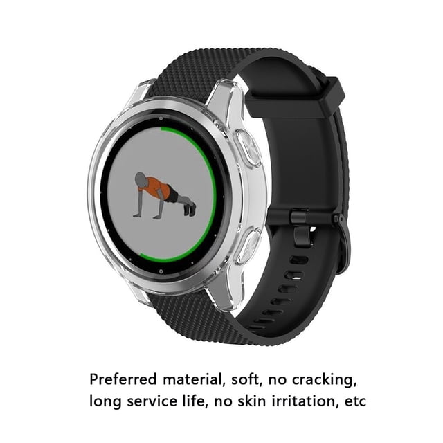 Watch Cover Wrist Smart Watch Case Sport Protector, Transparent watch case White, Replacement for Vivoactive 4S/Garmin Active S