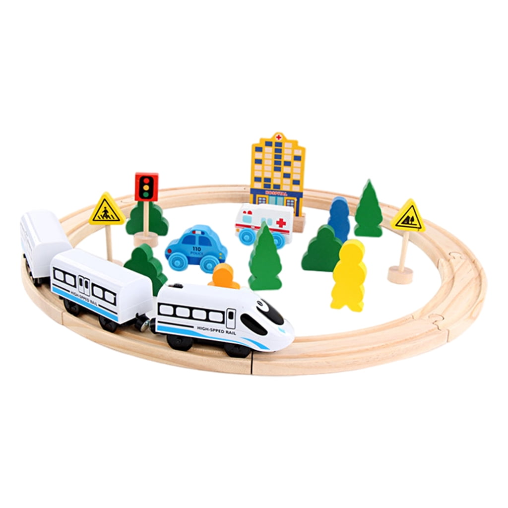 Accesorios De Vías De Tren De Madera Para Niños De 3+ Años – Piezas Sueltas Para Construir Escenas Ferroviarias, Estimulan La Creatividad Y Habilidades Motoras, Regalo Educativo