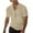Khaki, variant on MIXUE Shirts For Men Summer Solid Color V Neck Button Short Sleeve Slim Fit Casual Basic Pullover Tops T Shirts Holiday Wear,White,S