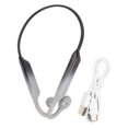 thumbnail image 1 of Auriculares de conducción ósea abiertos con Bluetooth 5.0, micrófono integrado, IP56, impermeables, inalámbricos, deportivos, para correr, color negro y gris., 1 of 14