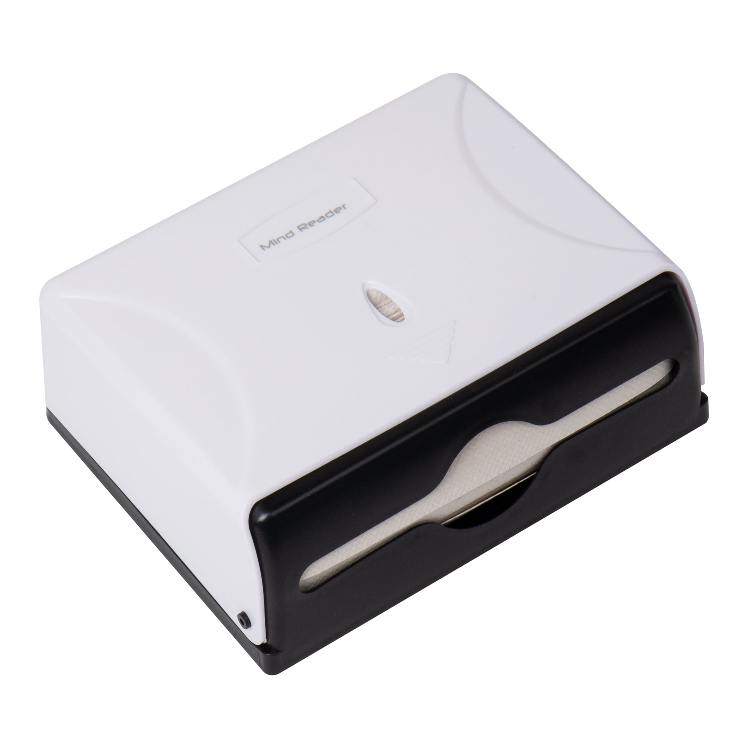 Mind Reader Paper Towel Dispenser, Tri-Fold Towel Holder, Restroom, Wall Mount, Bathroom, White