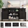 thumbnail image 2 of Holliwill Fluted 70" TV Stand for TVs up to 80" with Charging Station, Modern Tall Entertainment Center with Drawers for Living Room, Black, 2 of 6