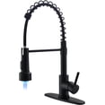 thumbnail image 2 of Kitchen Faucets with  Light, Kitchen Faucet with Pull Down Sprayer Commercial Stainless  Single Handle Spring Farmhouse RV Sink Faucet, Matte Black, 2 of 7