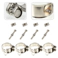 thumbnail image 4 of PAMINGONO T-Bolt Hose Clamp Silver Pipe Strap Clamps 4Pcs 1.97X1.77In, 4 of 10