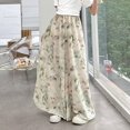 thumbnail image 2 of Coerni Girls Ink‑Wash Printed Pants Lightweight Chiffon Wide Leg Pants Elastic High Waist Flowy Trousers Summer Casual Vacation, 2 of 6