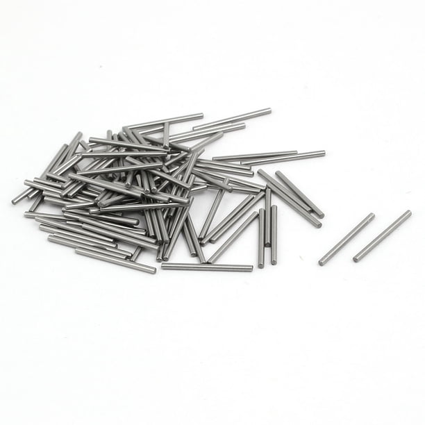 Clavos paralelos de metal de 2 mm x 16 mm, elementos de sujeción, tono plateado, 100 piezas