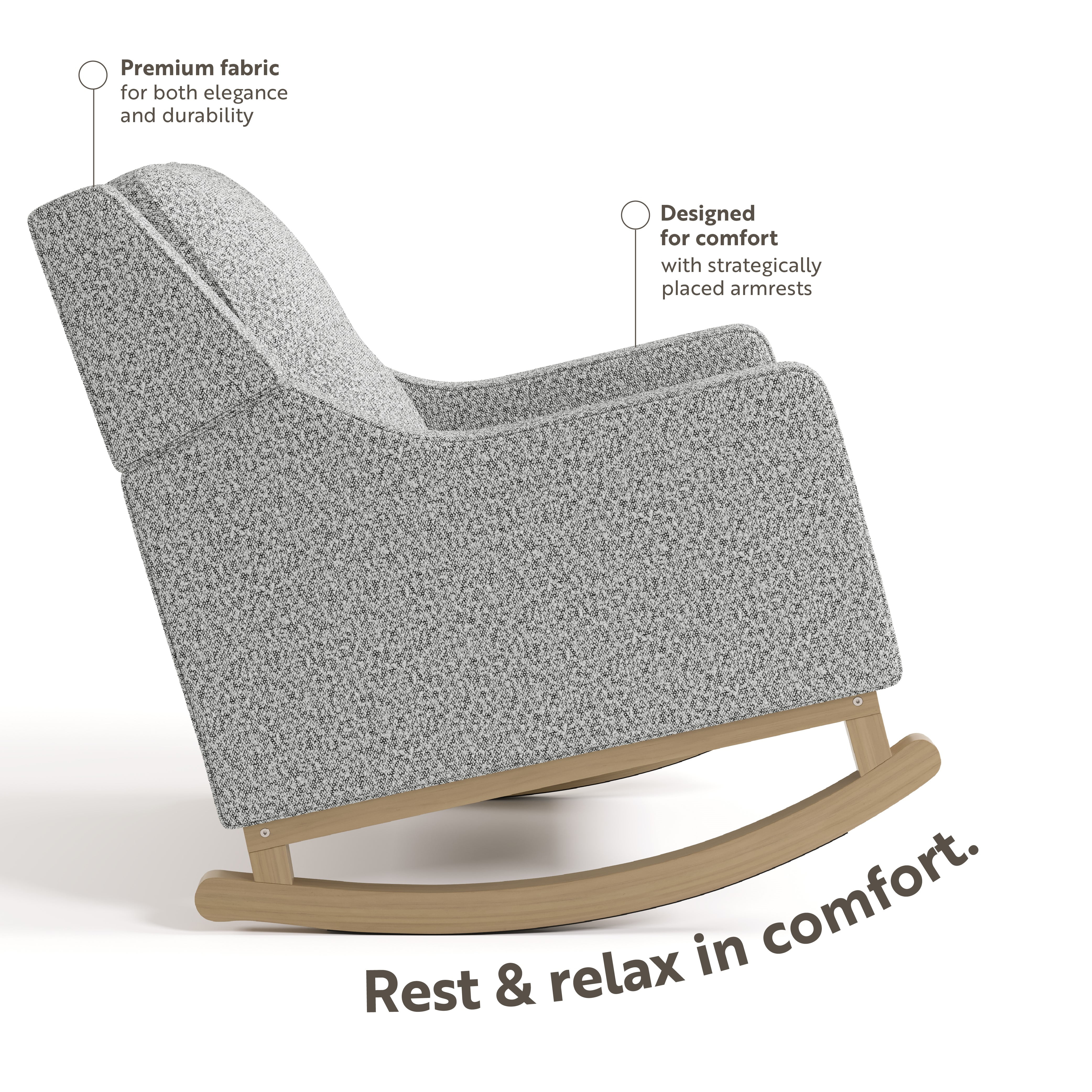 Storkcraft Pasadena Infant Nursery Rocker, Driftwood with Salt & Pepper