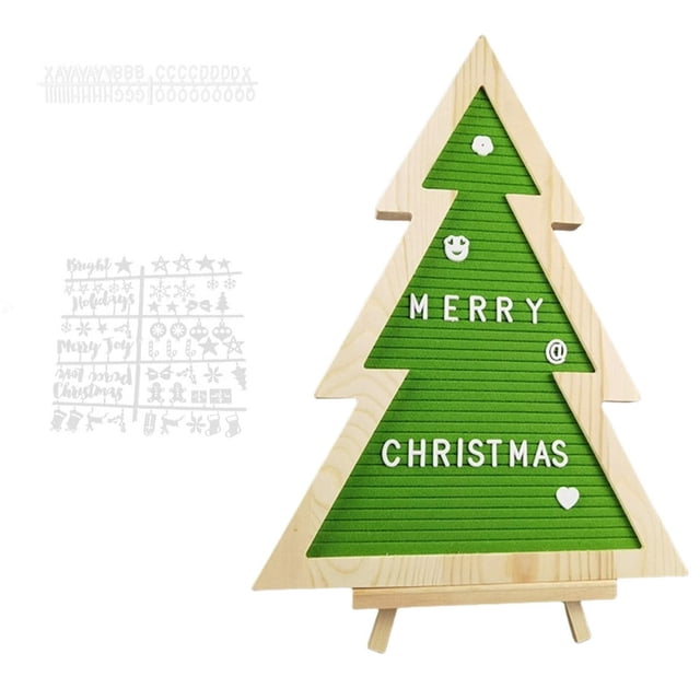 HLONK Seasonal Letter Sign Felt Letter Board with Changeable Symbols for Christmas