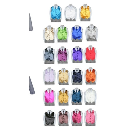 

7pc Baby Toddler Boy Formal Party Medium Gray Suit w/ Satin Vest & Necktie Sm-20