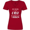 thumbnail image 3 of Inktastic My Mom is an EMT and a Hero Women's V-Neck T-Shirt, 3 of 5