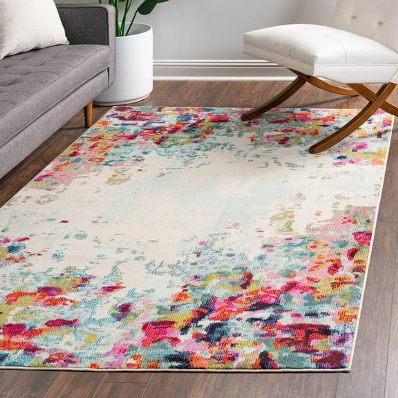 Unique Loom Chromatic Collection Area Rug - Joyous (5' 1" x 8' Rectangle Multi/Blue)
