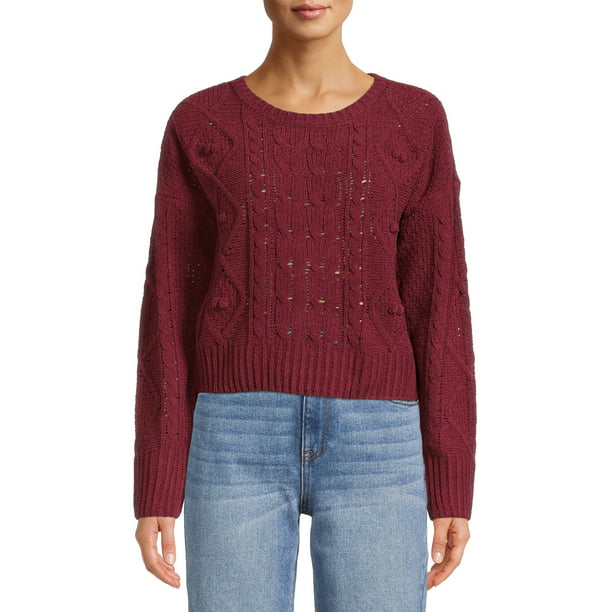 terras Typisch ontwerper Daily Threads Women's Junior' Chenille Cable Knit Pullover Sweater -  Walmart.com