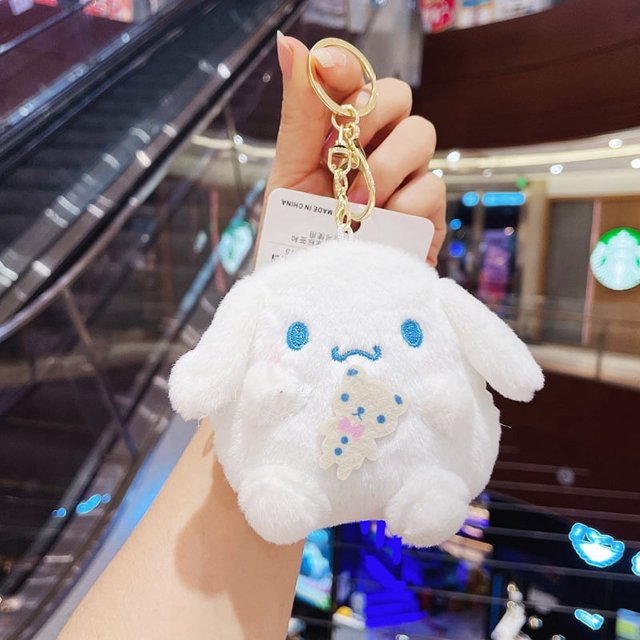 Llavero de muñeca de máquina de agarre, venta al por mayor, pequeño, colgante, bolso, monedero, serie Sanrio de felpa