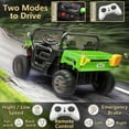 thumbnail image 6 of Xuanlur 24V 2 Seater Kids Ride on Car Truck, Ride on UTV W/ 2x200W Motor, 24 Volt Ride on Toys W/ Dump Bed/Shovel, Electric Car for Kids W/ Durable Tires, LED Light, Music, Remote Control, Green, 6 of 9