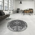 thumbnail image 4 of Ahgly Company Machine Washable Indoor Square Transitional Dark Gray Area Rugs, 3' Square, 4 of 7