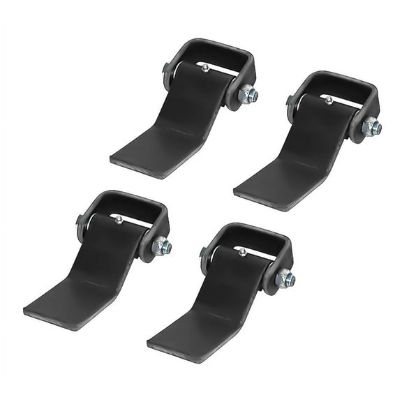 4 Pack Steel Dump Trailer Hinges - Strap Style Long Leaf, Black Heavy Duty Weld On Greaseable Dump Trailer Door Gate Hinge - Allows Smooth Inward & Outward Door Opening